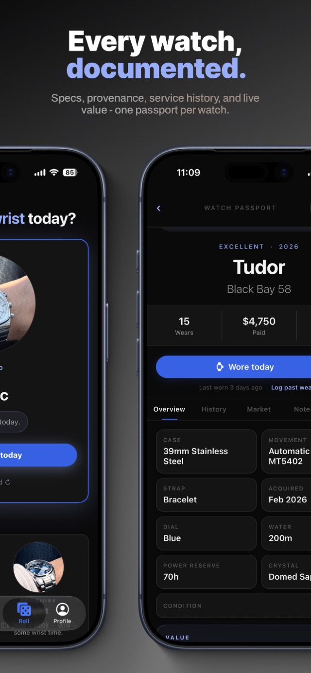 Watch Passport — full specs and provenance for one watch